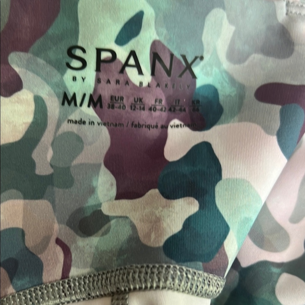 SPANX Blue and Purple Tie-Dye Leggings High-Waisted Athletic - Picture 2 of 5